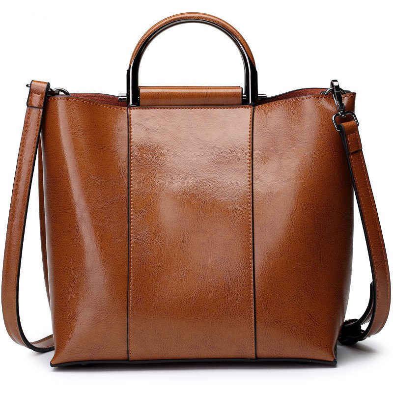 Handmade Genuine Leather Women's Portable Bag - Image 3