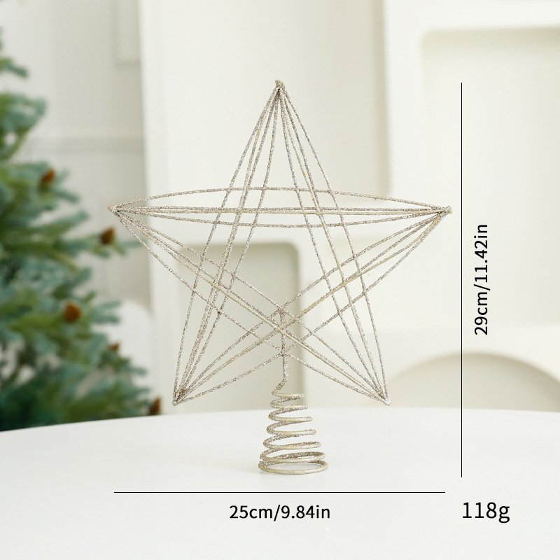 Eight Awn Star Champagne Christmas Ornaments - Image 9