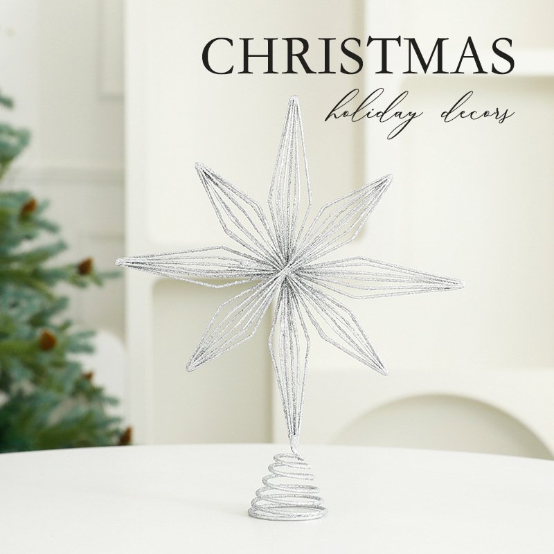 Eight Awn Star Champagne Christmas Ornaments - Image 10